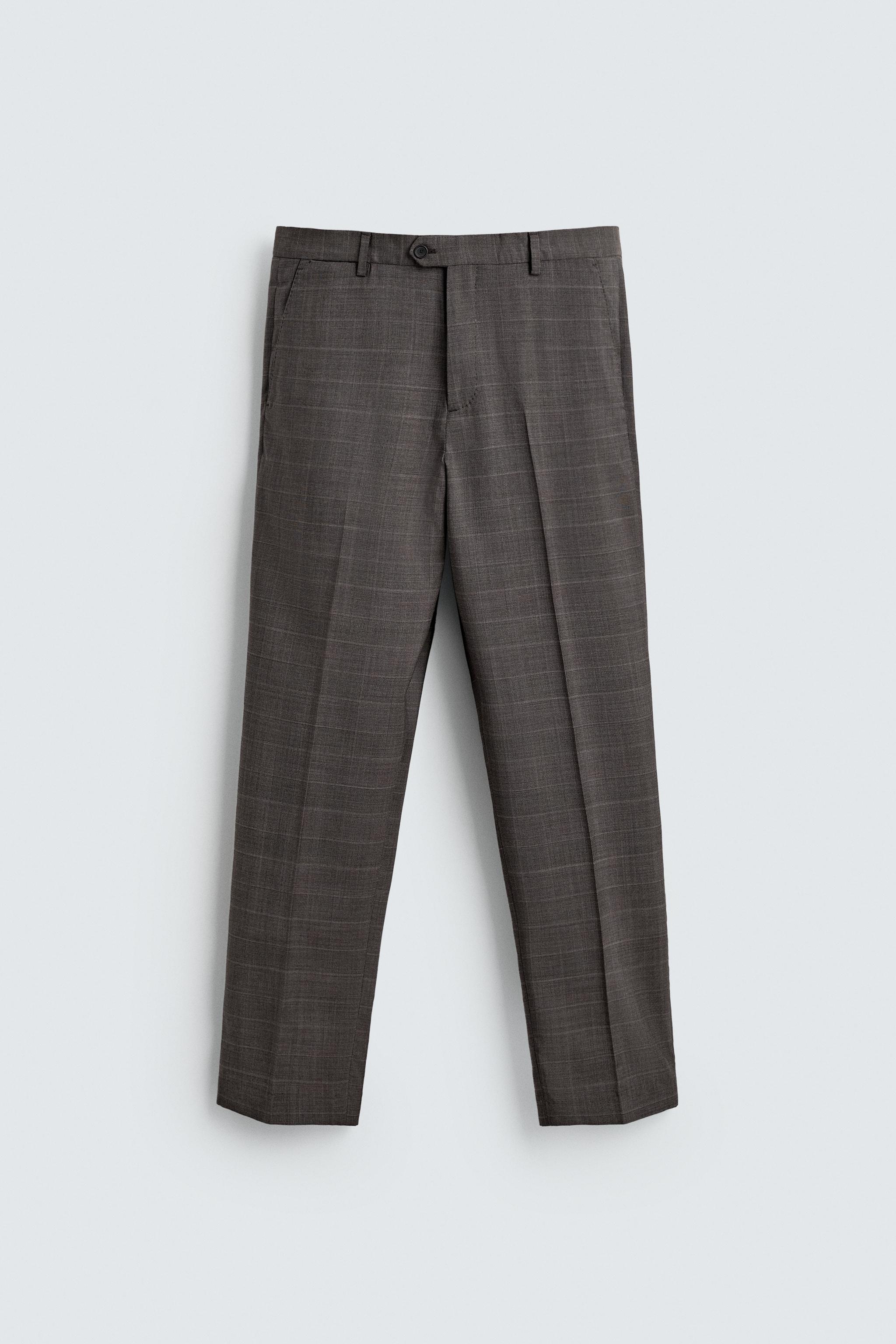 PANTALON DE COSTUME À CARREAUX 100 % LAINE